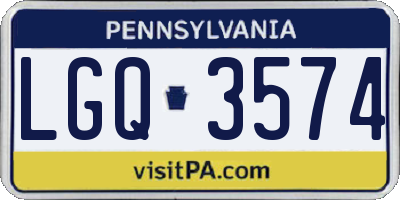 PA license plate LGQ3574