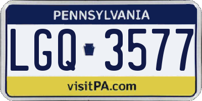 PA license plate LGQ3577