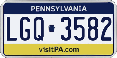PA license plate LGQ3582