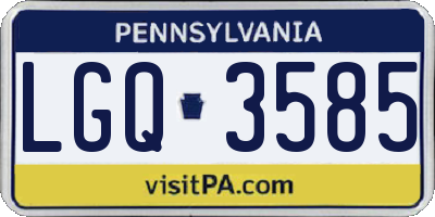PA license plate LGQ3585