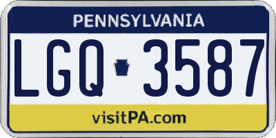 PA license plate LGQ3587