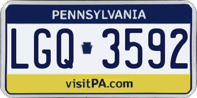 PA license plate LGQ3592