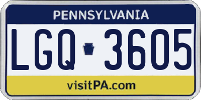 PA license plate LGQ3605