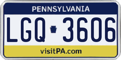 PA license plate LGQ3606