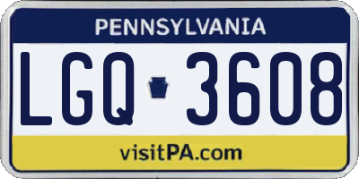 PA license plate LGQ3608