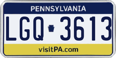 PA license plate LGQ3613