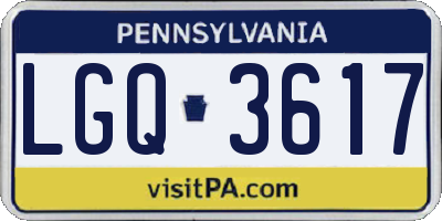 PA license plate LGQ3617
