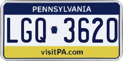 PA license plate LGQ3620