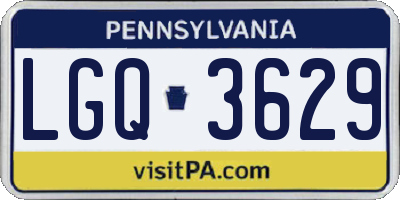 PA license plate LGQ3629