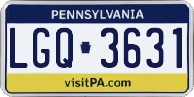 PA license plate LGQ3631