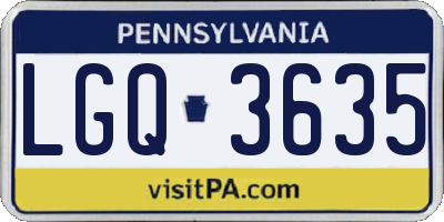 PA license plate LGQ3635