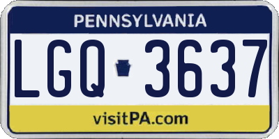 PA license plate LGQ3637