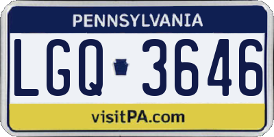 PA license plate LGQ3646