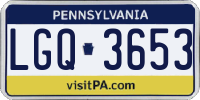 PA license plate LGQ3653
