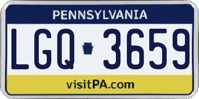 PA license plate LGQ3659
