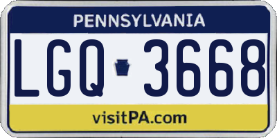 PA license plate LGQ3668