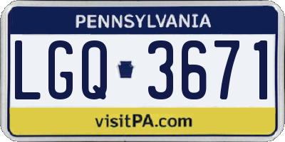PA license plate LGQ3671