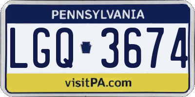 PA license plate LGQ3674