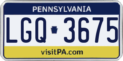 PA license plate LGQ3675