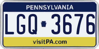 PA license plate LGQ3676