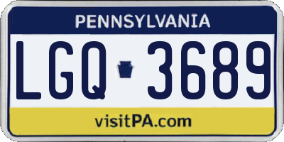 PA license plate LGQ3689