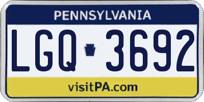 PA license plate LGQ3692