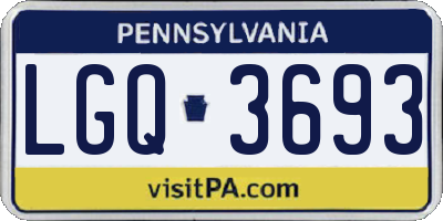 PA license plate LGQ3693