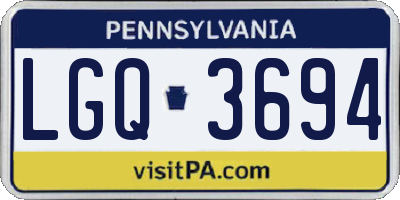 PA license plate LGQ3694