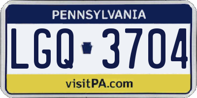 PA license plate LGQ3704