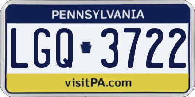 PA license plate LGQ3722