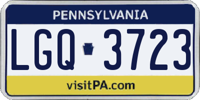 PA license plate LGQ3723