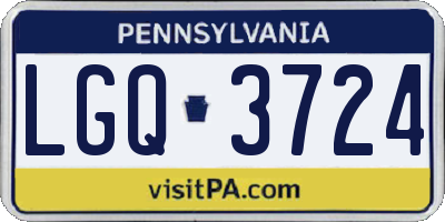 PA license plate LGQ3724
