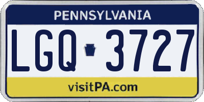 PA license plate LGQ3727