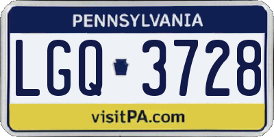 PA license plate LGQ3728