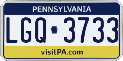 PA license plate LGQ3733