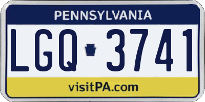 PA license plate LGQ3741