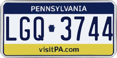 PA license plate LGQ3744