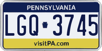 PA license plate LGQ3745