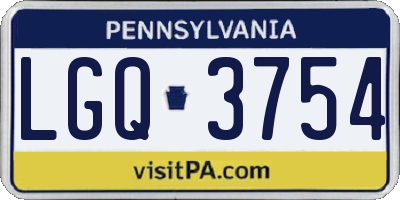 PA license plate LGQ3754