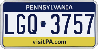 PA license plate LGQ3757