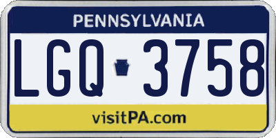 PA license plate LGQ3758