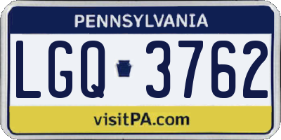 PA license plate LGQ3762
