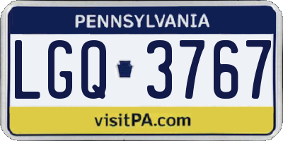 PA license plate LGQ3767