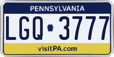 PA license plate LGQ3777