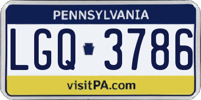 PA license plate LGQ3786
