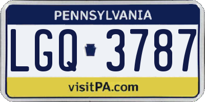 PA license plate LGQ3787