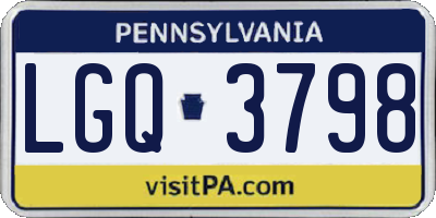 PA license plate LGQ3798