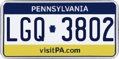 PA license plate LGQ3802