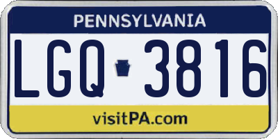 PA license plate LGQ3816