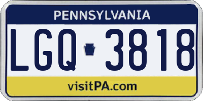 PA license plate LGQ3818